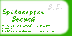 szilveszter spevak business card